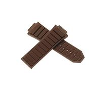 JUANZD Correa de silicona de 29mm x 19mm de grano transversal Compatible con KING POWER 48mm pulsera de reloj impermeable moda deportiva(Bruin,With black buckle)