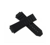 JUANZD Correa de silicona de 29mm x 19mm de grano transversal Compatible con KING POWER 48mm pulsera de reloj impermeable moda deportiva(Schwarz,With black buckle)