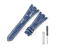 JUANZD Correa de silicona for reloj AP Aibi Royal Oak Series, accesorios de correa de reloj de cuero, pulsera masculina especial de doble muesca de 28mm(Blue white-No buckle)