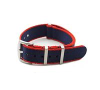 JUANZD Correa deportiva Nato de tela de nailon for reloj, 20 mm y 22 mm, compatible con correas de reloj 007(Blue Red Edge,20mm)