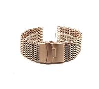 JUANZD Correa milanesa de acero inoxidable de 18 mm, 20 mm, 22 mm y 24 mm con hebilla plegable de metal macizo for hombre, pulsera de repuesto, accesorio for reloj(Rose gold,18mm)