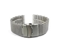 JUANZD Correa milanesa de acero inoxidable de 18 mm, 20 mm, 22 mm y 24 mm con hebilla plegable de metal macizo for hombre, pulsera de repuesto, accesorio for reloj(Silver,22mm)