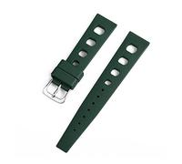JUANZD Correa tropical de goma 20 mm 22 mm Buceo deportivo Correa de reloj transpirable impermeable Compatible con las marcas de relojes Omega(Groen)