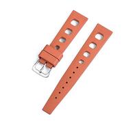 JUANZD Correa tropical de goma 20 mm 22 mm Buceo deportivo Correa de reloj transpirable impermeable Compatible con las marcas de relojes Omega(Oranje)