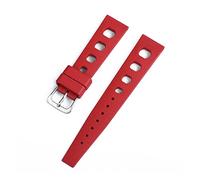 JUANZD Correa tropical de goma 20 mm 22 mm Buceo deportivo Correa de reloj transpirable impermeable Compatible con las marcas de relojes Omega(Rosso)
