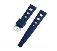 JUANZD Correa tropical de goma 20 mm 22 mm Buceo deportivo Correa de reloj transpirable impermeable Compatible con las marcas de relojes Omega(Navy Blue)
