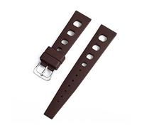 JUANZD Correa tropical de goma 20 mm 22 mm Buceo deportivo Correa de reloj transpirable impermeable Compatible con las marcas de relojes Omega(Bruin)