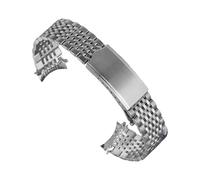 JUANZD Correas de reloj de acero inoxidable macizo con extremo curvo for hombre (18, 19 y 20 mm)(Silver,20MM_NOLOGO)