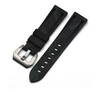 JUANZD Correas de reloj de camuflaje de 20mm, 22mm y 24mm, correa de reloj de goma de silicona Compatible con hebilla Panera de acero inoxidable(Schwarz,22mm)
