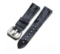 JUANZD Correas de reloj de camuflaje de 20mm, 22mm y 24mm, correa de reloj de goma de silicona Compatible con hebilla Panera de acero inoxidable(Gris,22mm)