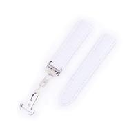 JUANZD Correas de reloj de cuero de 14-9 mm, 18-11 mm, 20-12 mm, correa de reloj de 20 mm for reloj de globo azul, correa de cuero(White,18mm-11mm)