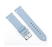 JUANZD Correas de reloj de cuero de gamuza suave 8 mm 20 mm 22 mm 24 mm 24 mm Bandas de vigilancia Correa de reemplazo Accesorios de reloj de acero inoxidable de acero inoxidable(White,20mm)