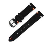 JUANZD Correas de reloj de cuero hechas a mano 20mm 22mm for hombres y mujeres reemplazo impermeable accesorios de correa de reloj inteligente de liberación rápida(Schwarz,20mm)