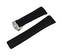JUANZD Correas de reloj de goma compatibles con accesorios de reloj GRAND CARRERA Correa impermeable 22 24 mm Correa de reloj de silicona suave Pulsera de reloj(Black-silver,24mm)