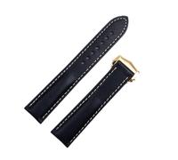 JUANZD Correas de reloj de piel de vaca francesa Napa compatibles con correa Omega 20mm 21mm DE VILLE AT150 cómodas compatibles con correa de reloj 300(Blk Gold Buckle,20MM_OM MARK ON)