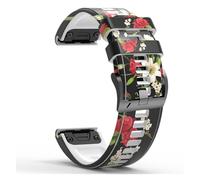 JUANZD Correas de silicona de 26 mm y 22 mm for Fenix 7X 7 6X 6 Pro 5X 5 Plus 3HR Pulsera Enduro Epix Gen 2 Tactix Impresión Correa de reloj(A,22mm Epix Gen 2)