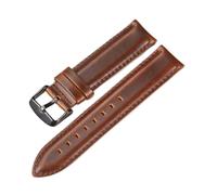 JUANZD Cuero bronceado de aceite 22 mm 20 mm de 18 mm Band de la banda Reloj Relling Band Brown for Men Women Compatible con Fossil(Dark Brown,20mm)