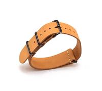 JUANZD Cuero de la correa de la OTAN de cuero Banda de reloj 18 mm 20 mm 22 mm Cinturón de pulsera suave con accesorios de reloj de reloj for hombre(Yellow 2,22mm)