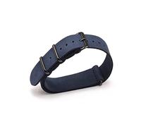 JUANZD Cuero de la correa de la OTAN de cuero Banda de reloj 18 mm 20 mm 22 mm Cinturón de pulsera suave con accesorios de reloj de reloj for hombre(Blue 2,20mm)