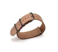 JUANZD Cuero de la correa de la OTAN de cuero Banda de reloj 18 mm 20 mm 22 mm Cinturón de pulsera suave con accesorios de reloj de reloj for hombre(Brown 2,22mm)