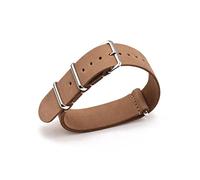 JUANZD Cuero de la correa de la OTAN de cuero Banda de reloj 18 mm 20 mm 22 mm Cinturón de pulsera suave con accesorios de reloj de reloj for hombre(Brown 1,22mm)