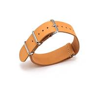 JUANZD Cuero de la correa de la OTAN de cuero Banda de reloj 18 mm 20 mm 22 mm Cinturón de pulsera suave con accesorios de reloj de reloj for hombre(Yellow 1,18mm)