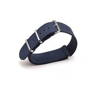 JUANZD Cuero de la correa de la OTAN de cuero Banda de reloj 18 mm 20 mm 22 mm Cinturón de pulsera suave con accesorios de reloj de reloj for hombre(Blue 1,20mm)