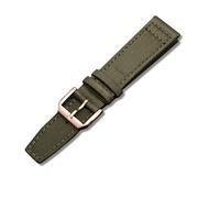 JUANZD Cuero nylon lienzo 20 21 22mm reloj accesorios correa acero inoxidable pin hebilla reloj banda mejor compatible con IWC De la serie piloto ver(16,21MM_SILVER BUCKLE)