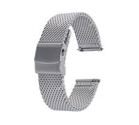 JUANZD Espesor de tiburón en espesor de tiburón pesado Milanés Milanés Matretería de acero inoxidable Correa 18/20/22 mm(Silver white,22mm)