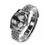 JUANZD Estilo de bisel de engranaje de alta calidad con cristal de zafiro, caja de reloj resistente al agua for movimiento mecánico automático Nh35 Nh36 NH34(2,39mm)