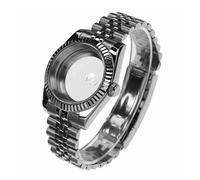 JUANZD Estilo de bisel de engranaje de alta calidad con cristal de zafiro, caja de reloj resistente al agua for movimiento mecánico automático Nh35 Nh36 NH34(4,39mm)