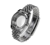 JUANZD Estilo de bisel de engranaje de alta calidad con cristal de zafiro, caja de reloj resistente al agua for movimiento mecánico automático Nh35 Nh36 NH34(3,36mm)