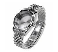 JUANZD Estilo de bisel de engranaje de alta calidad con cristal de zafiro, caja de reloj resistente al agua for movimiento mecánico automático Nh35 Nh36 NH34(1,39mm)