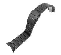 JUANZD Extremos curvos 18 mm 20 mm 22 mm Sólido de acero inoxidable Banda de enlace Pulsera de la muñeca Muñeca Men Carrera Reloj con alfileres(Schwarz,20mm)