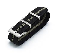 JUANZD Grado Nylon Tropas francesas Bolsa de paracaídas NUEVO NUEVO Cinturón elástico de la OTAN Reloj de reloj Reloj de pulsera 20mm 22mm(Black Sand,20mm)