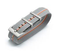 JUANZD Grado Nylon Tropas francesas Bolsa de paracaídas NUEVO NUEVO Cinturón elástico de la OTAN Reloj de reloj Reloj de pulsera 20mm 22mm(Grey White Orange,22mm)