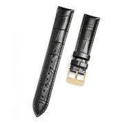 JUANZD Long Size Cow Leather Watchband 18mm 19mm 20mm 22mm 24mm Extra Size Plus Size Watch Strap(L Size Black Gold,20mm)