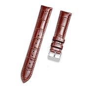 JUANZD Long Size Cow Leather Watchband 18mm 19mm 20mm 22mm 24mm Extra Size Plus Size Watch Strap(XL Size Brown Silver,20mm)