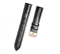 JUANZD Long Size Cow Leather Watchband 18mm 19mm 20mm 22mm 24mm Extra Size Plus Size Watch Strap(XL Size Black Rose,20mm)