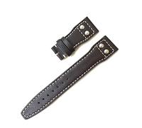 JUANZD Marcas 22 mm de banda de cuero de cuero de cuero de cuero de 22 mm de color marrón oscuro compatible con IWC Big Pilot Rivet Dessplement Clopp Watch Store Pulsera(Brown no clasp)