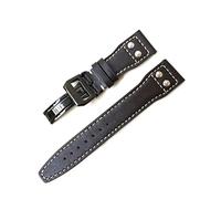 JUANZD Marcas 22 mm de banda de cuero de cuero de cuero de cuero de 22 mm de color marrón oscuro compatible con IWC Big Pilot Rivet Dessplement Clopp Watch Store Pulsera(Brown black clasp)