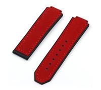 JUANZD Matretería Correa de cuero real Compatible con banda de reloj Hublot 23 * 15 mm 20 mm Bindo de hebilla Ratio de la banda Fusión de la banda de correa(Red strap,5_23X15MM)