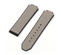 JUANZD Matretería Correa de cuero real Compatible con banda de reloj Hublot 23 * 15 mm 20 mm Bindo de hebilla Ratio de la banda Fusión de la banda de correa(Grey strap,12_23X15MM)