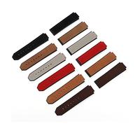 JUANZD Matretería Correa de cuero real Compatible con banda de reloj Hublot 23 * 15 mm 20 mm Bindo de hebilla Ratio de la banda Fusión de la banda de correa(White Black,4_23X15MM)