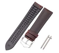 JUANZD Menores de cuero Mujeres Silicona de goma de goma impermeable Banda de reloj transpirable Accesorios de reloj de hebilla 18 20 22 mm(Coffee,20mm)