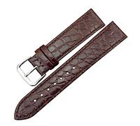 JUANZD Mira accesorios de cuero Reloj Crocodile Patrón de cocodrilo Bandas de reloj suave de la muñeca de 12 mm -20 mm Pulseras negras(Dark Brown,16mm)