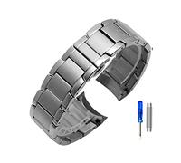 JUANZD Mira bandas de acero inoxidable compatible con Armani AR2452 AR2453 AR2448 Mira Strap Watchband Butterfly Buckle Scrub Negro Silver Rose Gold(Silvery)
