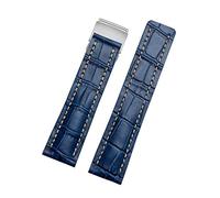 JUANZD Mira la banda compatible con Breitling Superocean Avenger Navitimer Reloj de reloj de reloj de cuero real Accesorios de reloj de reloj Reloj Pulsera Cinturón(Blue,22mmBlack Buckle)