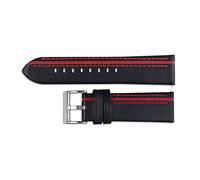 JUANZD Mira la banda de 24 mm Brown Black Watch Strap for hombres Accesorios for la banda de cinturón impermeable Releración rápida con hebilla(Black Red)
