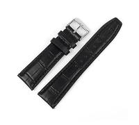 JUANZD Mira las correas de cuero de la banda Mujeres universales Men Cow Wide Store Binst Brazelet Accesorios de reloj 22 mm(Schwarz)